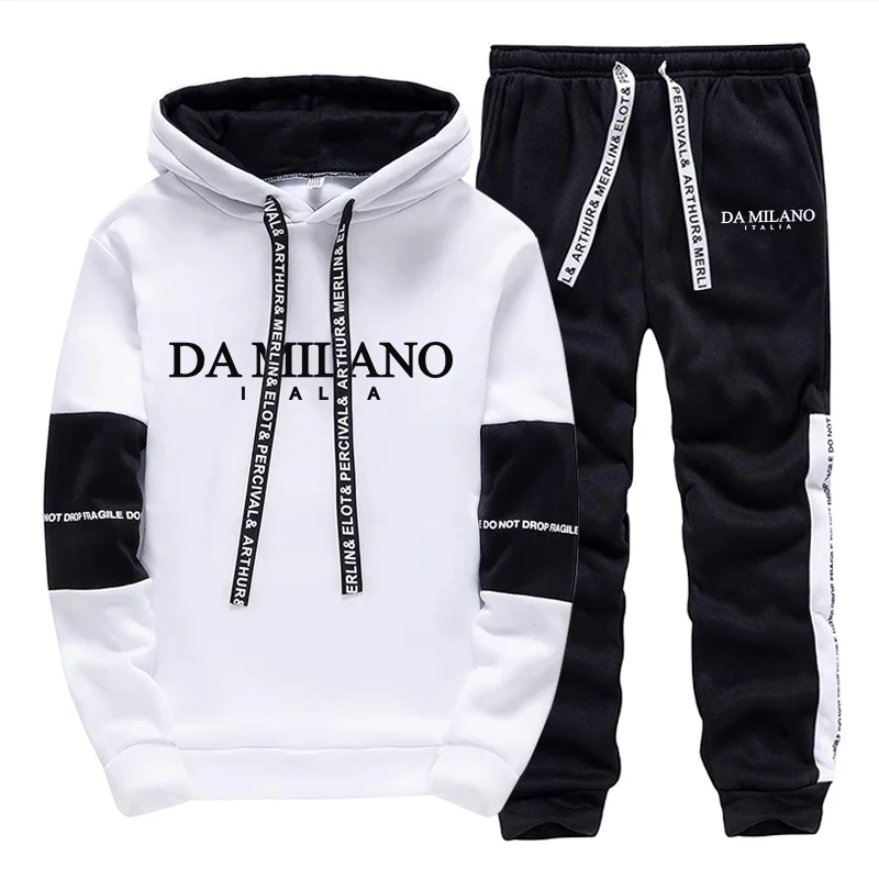 Winter Clothing Men - Setelan Olahraga Pria Hitam Putih Musim