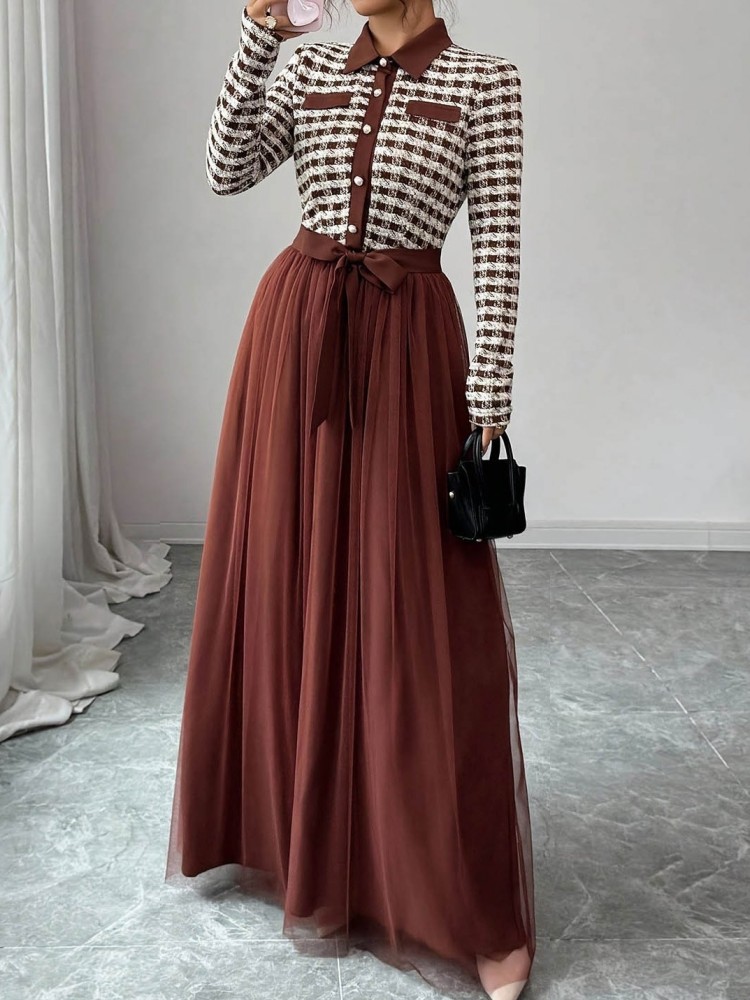 Winter Clothing H&M - Gaun Maxi Elegan Lengan Panjang Musim