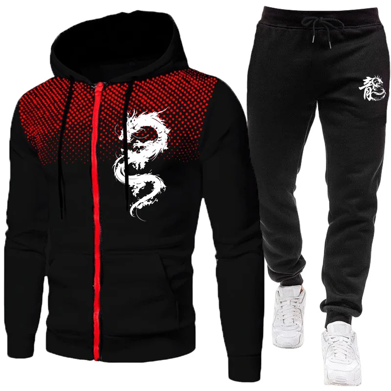 Winter Clothing Men - Setelan Pria Motif Naga Paris, Set