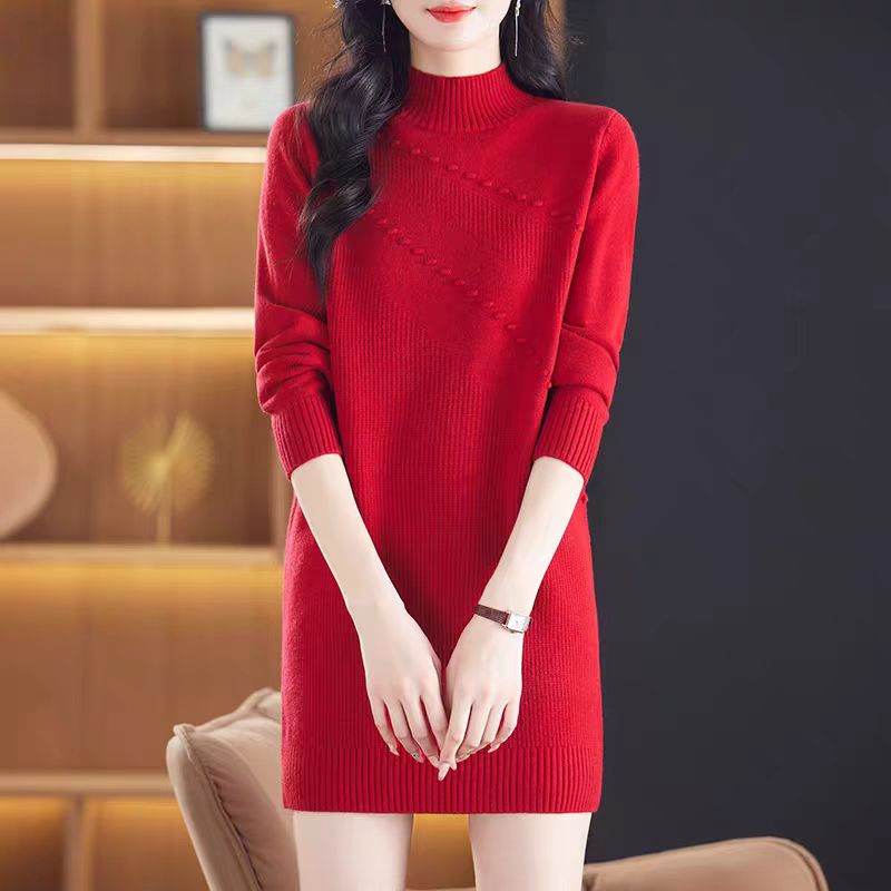 Winter Clothing H&M - Pakaian Wanita Gaun Rajut Kerah Setengah