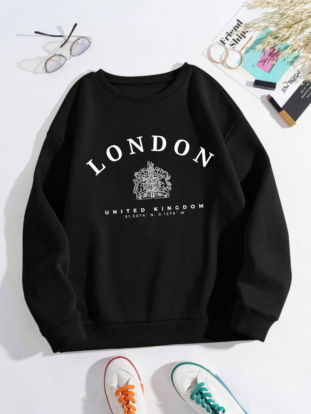Winter Clothing Uk - London Uk Royal Badge Print Wanita