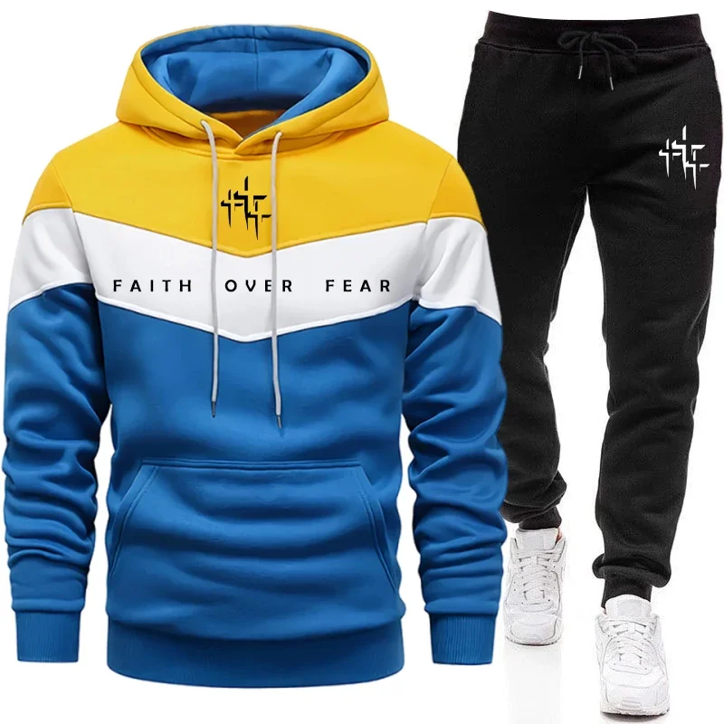Faith Over Fear Setelan Olahra - Winter Clothing Men ulasan dan harga