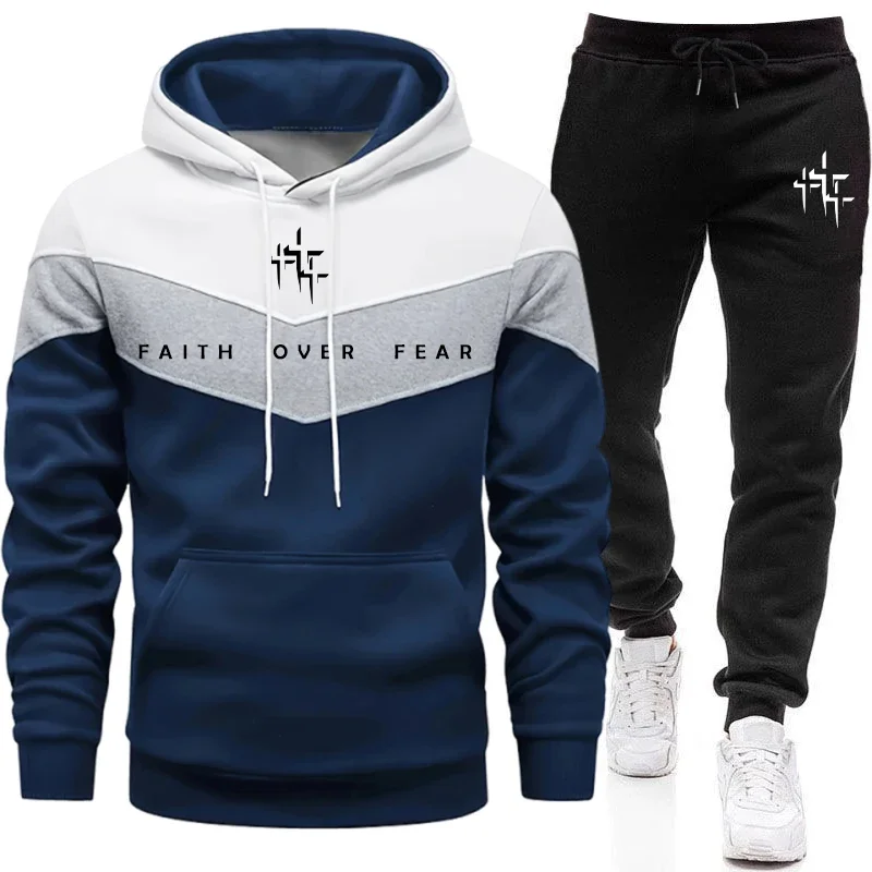 Faith Over Fear Setelan Olahra - Winter Clothing Men ulasan dan harga