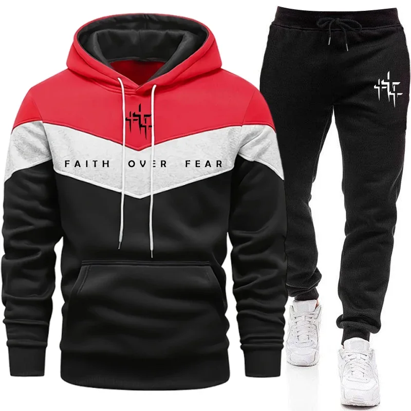 Faith Over Fear Setelan Olahra - Winter Clothing Men ulasan dan harga