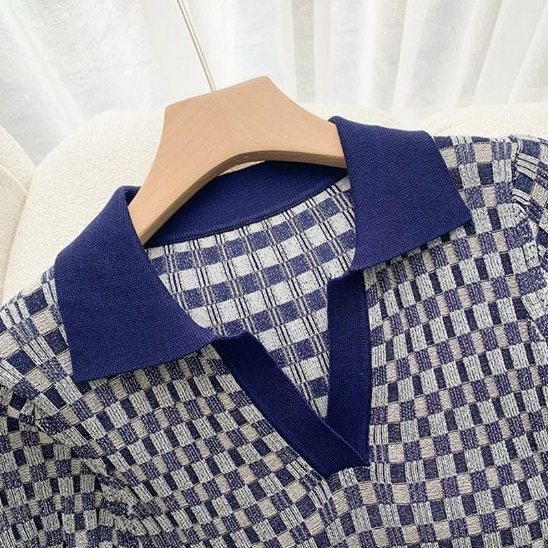 Gaun rajut lengan pendek kotak - Winter Clothing H&M ulasan dan harga