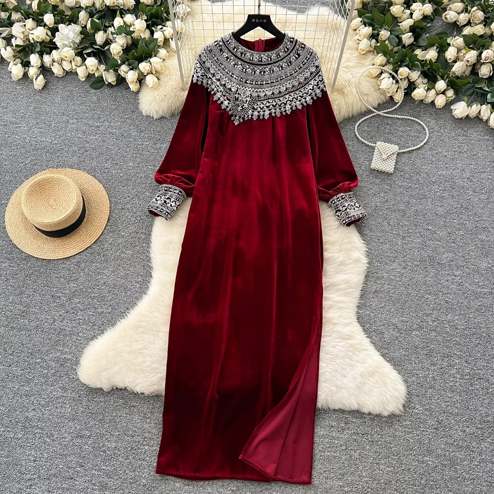 Gaun lengan panjang elegan gau - Winter Clothing H&M ulasan dan harga