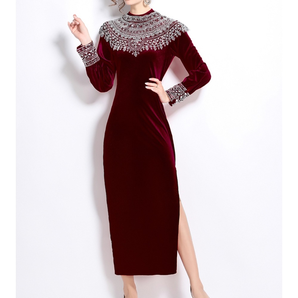 Gaun lengan panjang elegan gau - Winter Clothing H&M ulasan dan harga