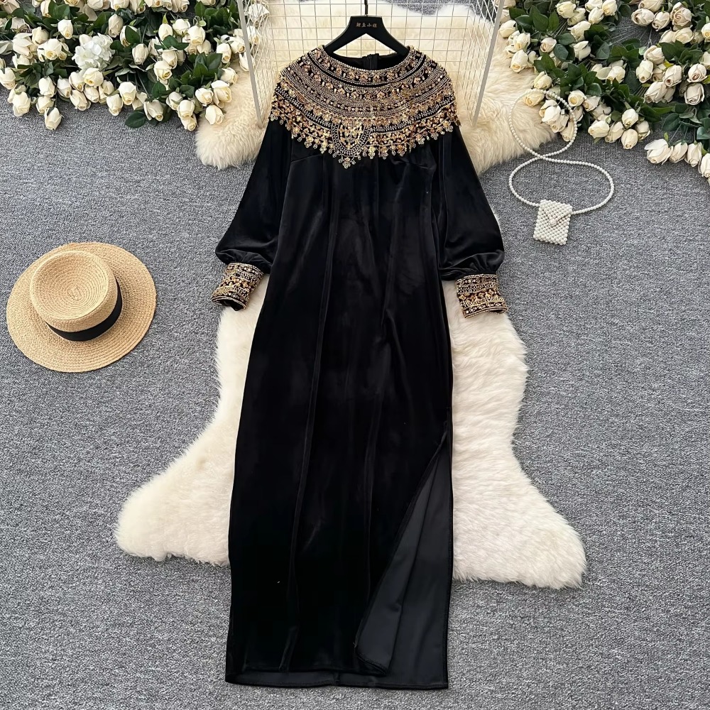 Gaun lengan panjang elegan gau - Winter Clothing H&M ulasan dan harga