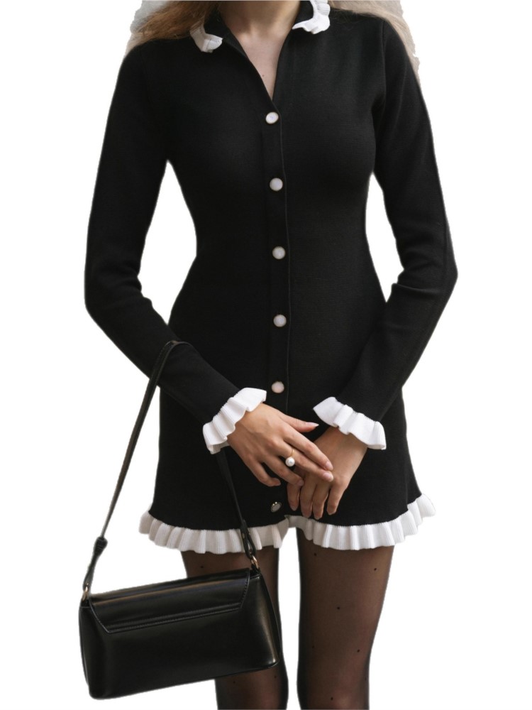 Gaun Mini Elegan Lengan Panjan - Winter Clothing H&M ulasan dan harga