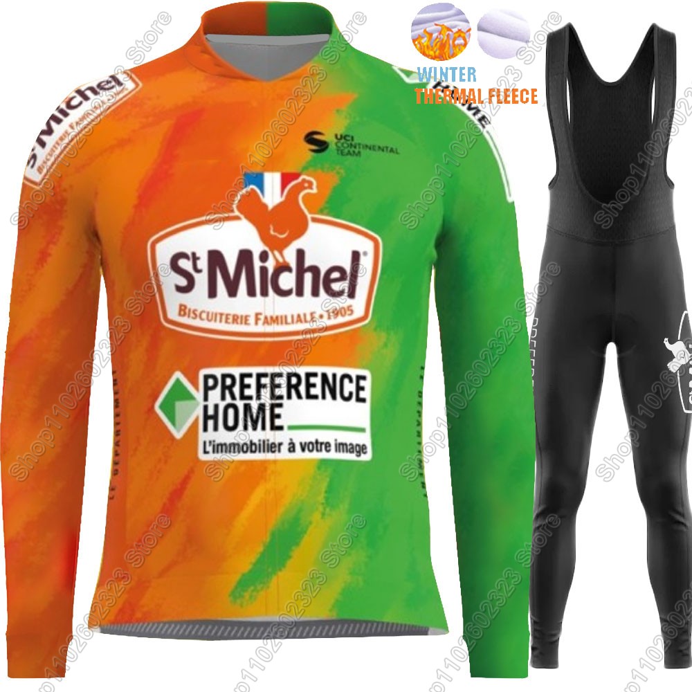 Set Jersey Sepeda Tim St Miche - Winter Clothing Men Sale ulasan dan harga