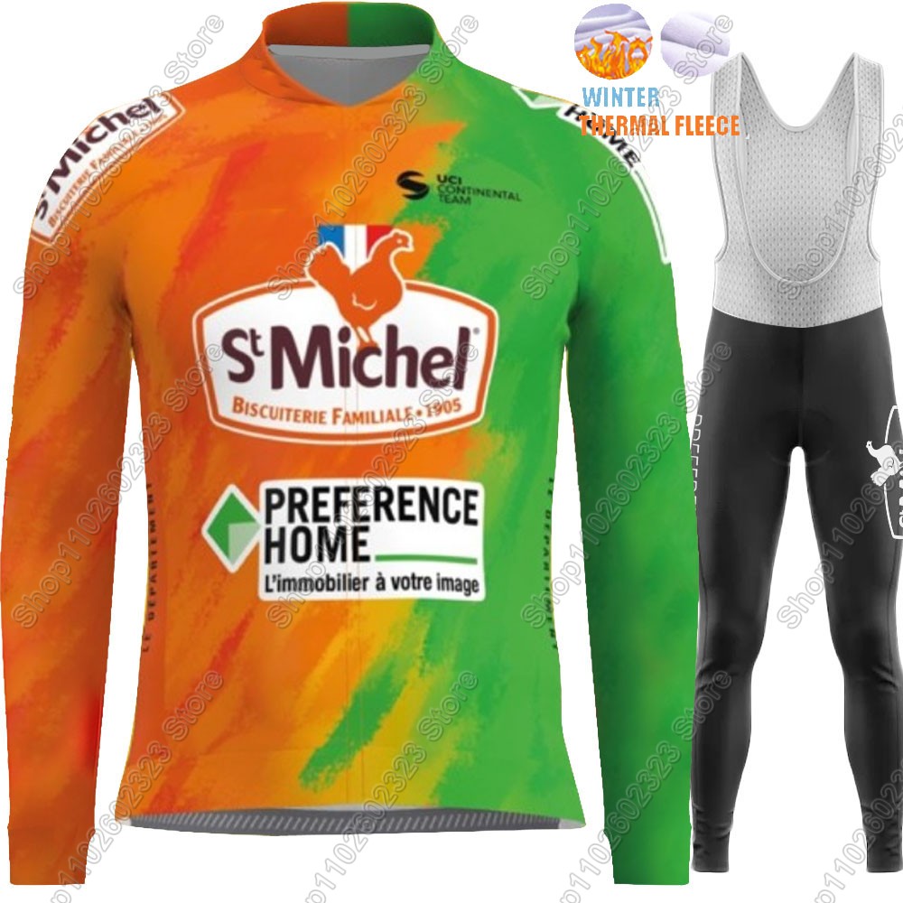 Set Jersey Sepeda Tim St Miche - Winter Clothing Men Sale ulasan dan harga