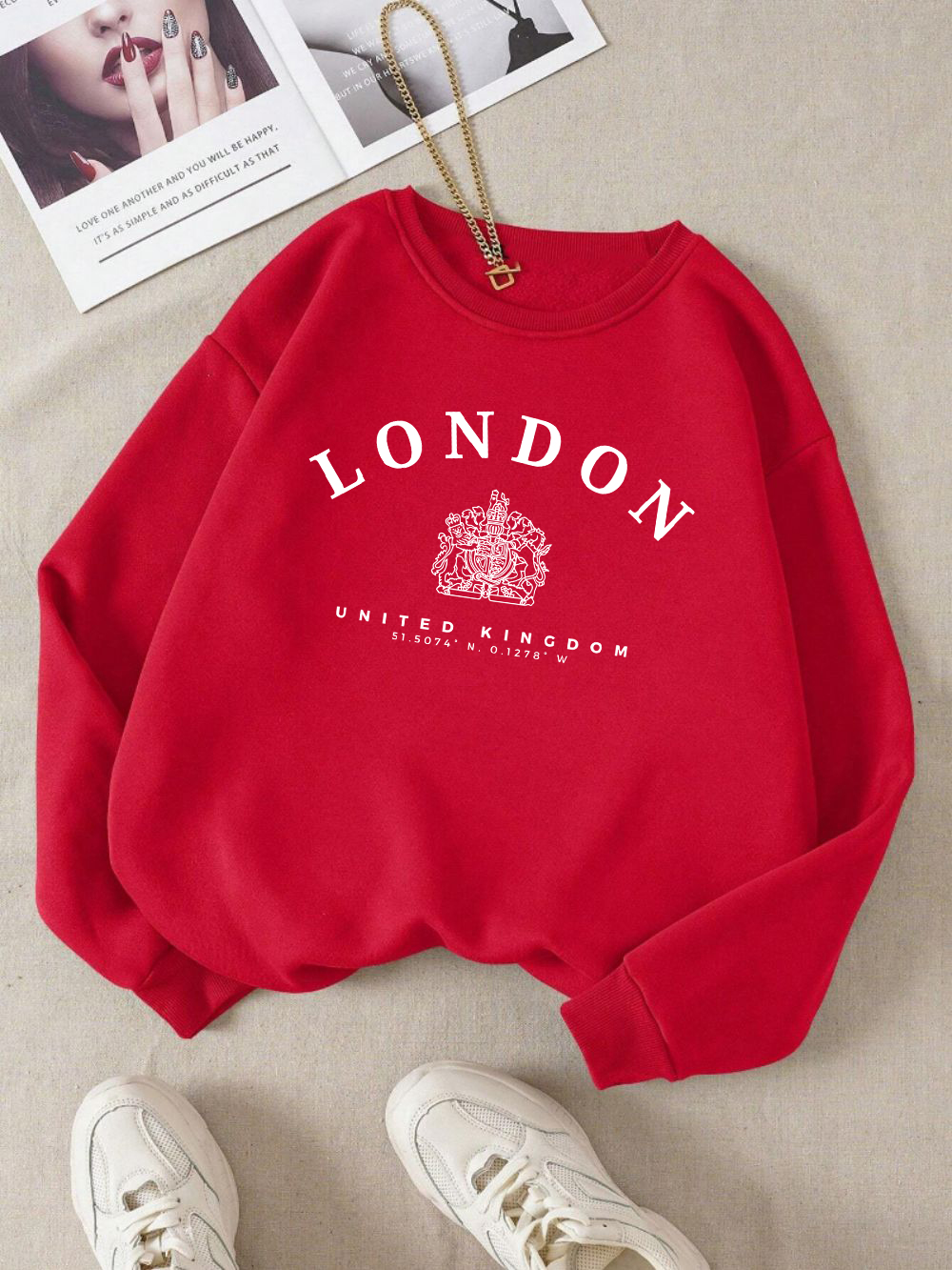 London Uk Royal Badge Print Wa - Winter Clothing Uk ulasan dan harga